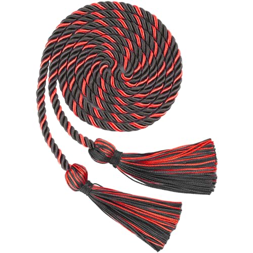 Black and Red Honor Cord 2026 with Tassel - Graduation Decorations for Students