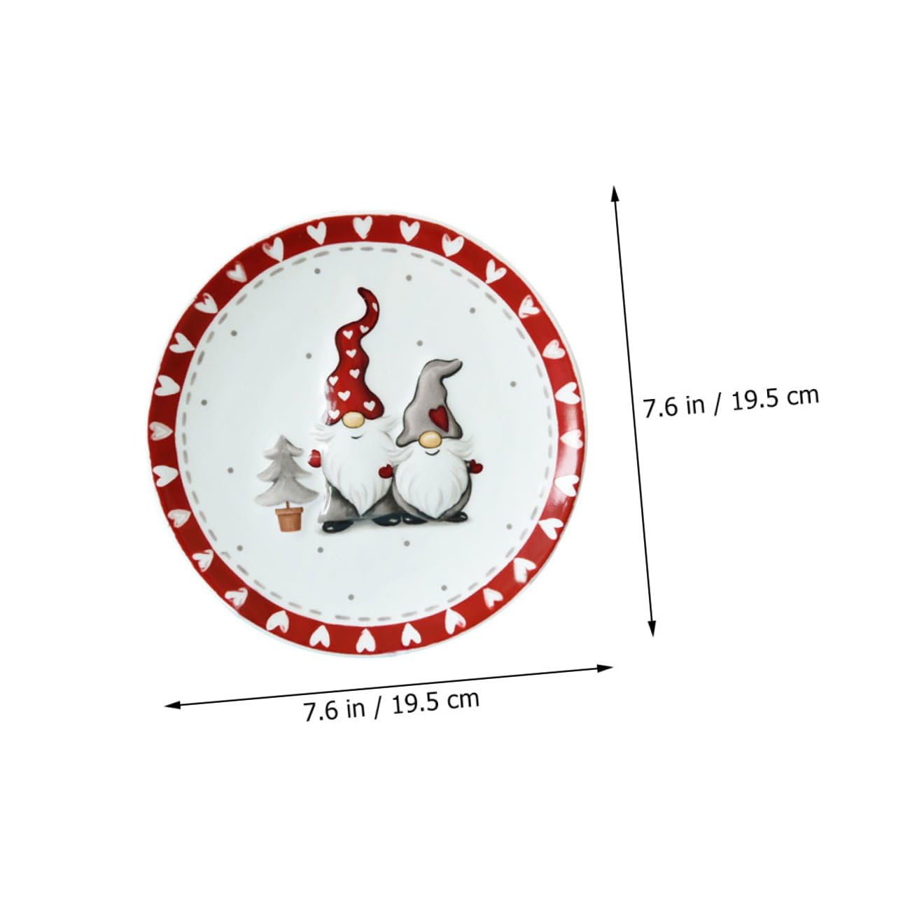 2 Piezas Plato de Porcelana para Aperitivos y Frutas Bandeja Decorativa Navideña Ligera y Versátil para Servir Casa Diseño para Postres y Ensaladas