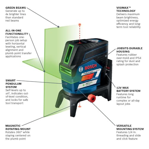 Bosch GCL100-80CG 100 Ft 12V Max Connected Green-Beam Cross-Line Laser thumb #1