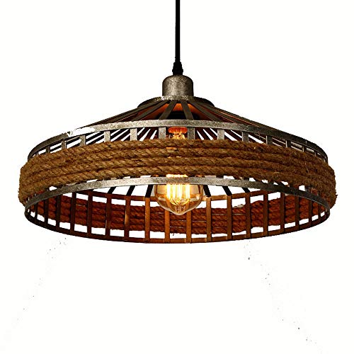Suspension de bar en bronze et corde de chanvre au design créatif pour restaurant