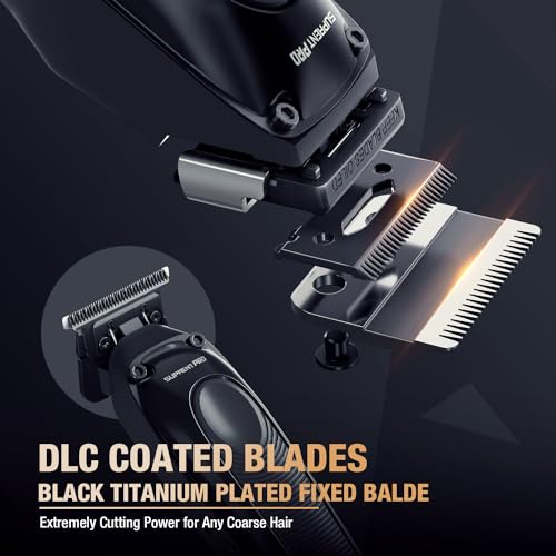 Image of Professional Hair Clippers for Men - Detachable Blade with Power Compensator Motor - Cordless Hair Trimmer Set for Barbers with Charging Base - Premium Hair Clipper Kit - Gift for Men