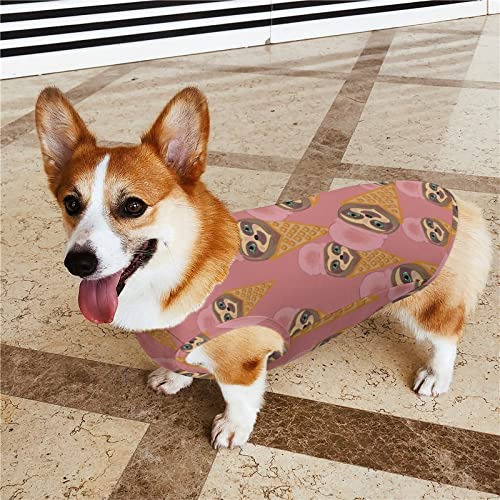 Sloth Ice Cream Dog Shirts Printed Pet Summer T-Shirts Soft Breathable Tank Top Sleeveless Vest For Small Dogs And Cats #TOP3