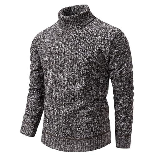 Men's Turtleneck Sweater Slim Fit Pullover Sweater Long Sleeve Knit Sweater Winter Thermal Pullover Casual Warm Sweater