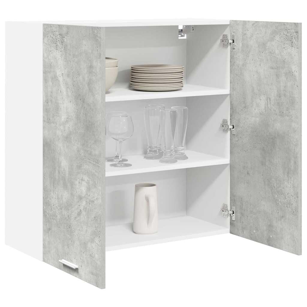 Armadietto pensile con anta grigio cemento, 80 x 31 x 80 cm, in legno, robusto mobile da cucina per riporre oggetti, mobili da cucina durevoli
