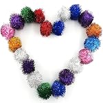 20 Pcs Assorted Color Flash Ball Cat's Favorite Toy Ball Tinsel Pom Poms Flash. - Image 7
