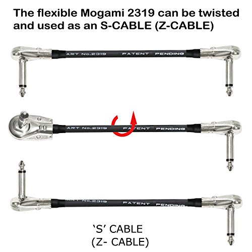 6 Units - 4 Inch - Pedal, Effects, Patch, Instrument Cable Custom Made By Worlds Best Cables – Made Using Mogami 2319 Wire And Eminence Nickel Plated ¼ Inch (6.35Mm) R/A Pancake Type Connectors #TOP4