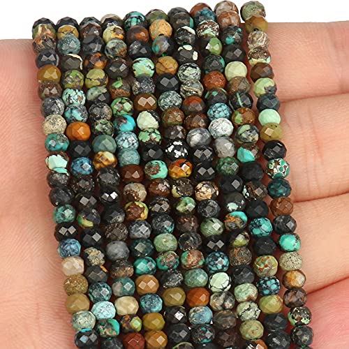 Song Xi 110pcs Faceted African Turquoise Stone Beads 4x3mm Briolette Stone Beads Loose Natural Stone Beads for Jewelry Making