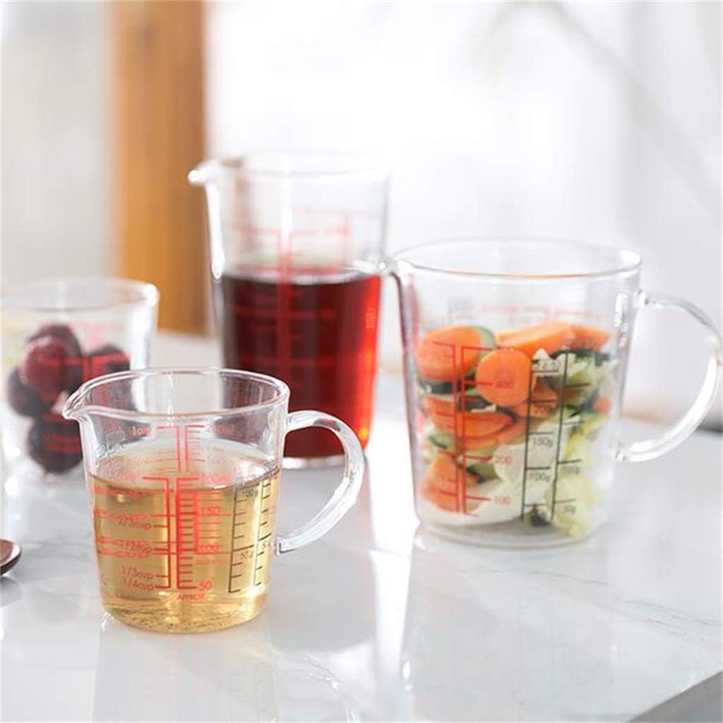 Measuring Cup, Transparent Glass Inside And Outside Double Sided Clear Scale Heat Resistant Sturdy (Size : 500ml) (Clear 200ml)
