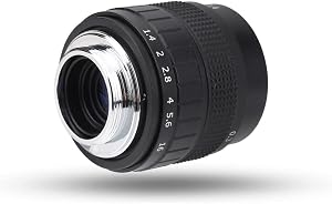 Yoidesu 50mm F/1.4 CCTV Lens Photography Camera Lens Macro Len for C Mount Cameras with Manual Focus Wide Aperture Metal Construction