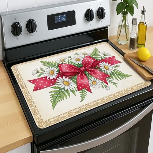 Housse de protection pour cuisinière électrique lavable et imperméable rouge - 4