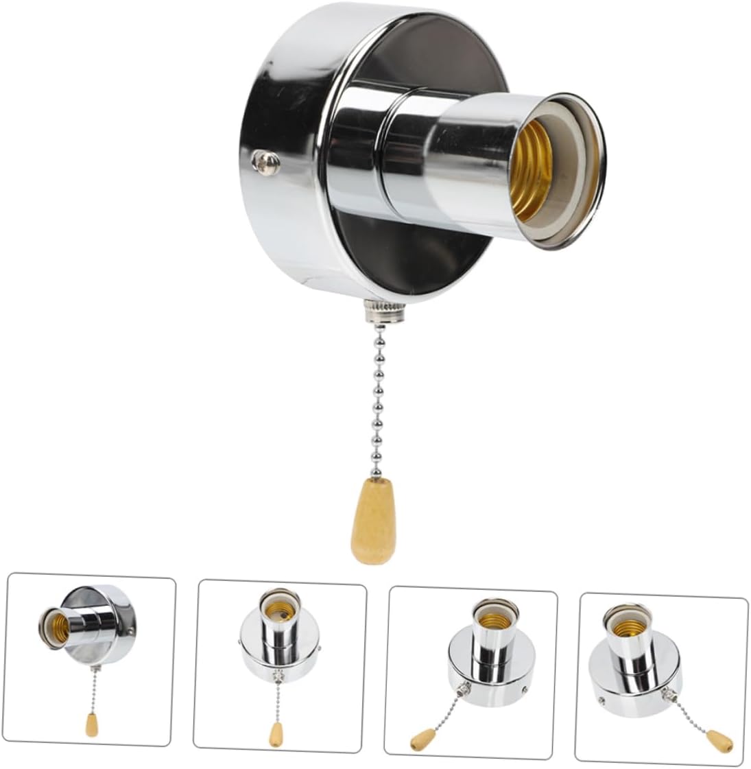 WOONEKY Lamp Parts Pull Chain for Light Fixture Lampholder Pull String Ceiling Light Socket Quick Connect Bedside Lamp Cable