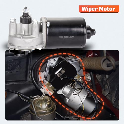 Image of cciyu Front Windshield Wiper Motor Compatible for Dodge Ram 1500 2500 3500 1994-1996,1991-1992 Premier,1990-1993 for Chrysler New Yorker ; Front for Replace OE 85-387