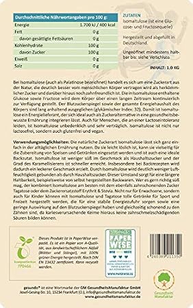 Isomaltulose Palatinose – Isomalt Sugar Powder – Sugar Substitute – 250 g Tin