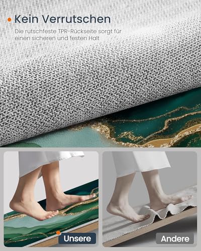 Tapis rond marbre vert émeraude antidérapant et lavable