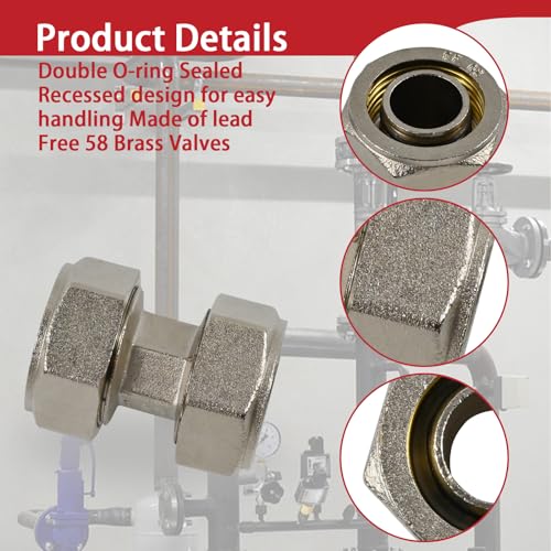 M8022 Union Fitting for RapidAir Maxline 3/4 Inch Tubing Hose Piping Rapid Air System Fittings