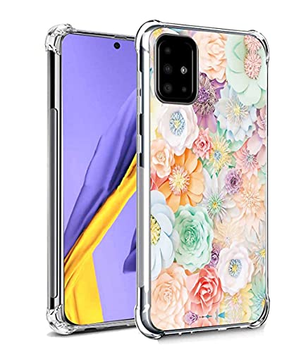 Leychan for Galaxy A51 4G Version Case, Slim Flexible TPU for Girls Women Airbag Bumper Shock Absorption Rubber Soft Silicone Case Cover Fit for Samsung Galaxy A51 4G Version (Colorful Flower)