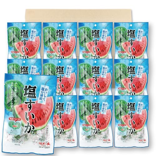 宮川製菓 塩すいか飴 63g ×12袋セット PSJBOX スイカ キャンディ 塩あめ 塩飴 塩分補給 熱中症対策