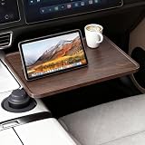 Car Desk for Laptop,360° Rotating Cup Holder Table,Wood Car Tray,Car Table