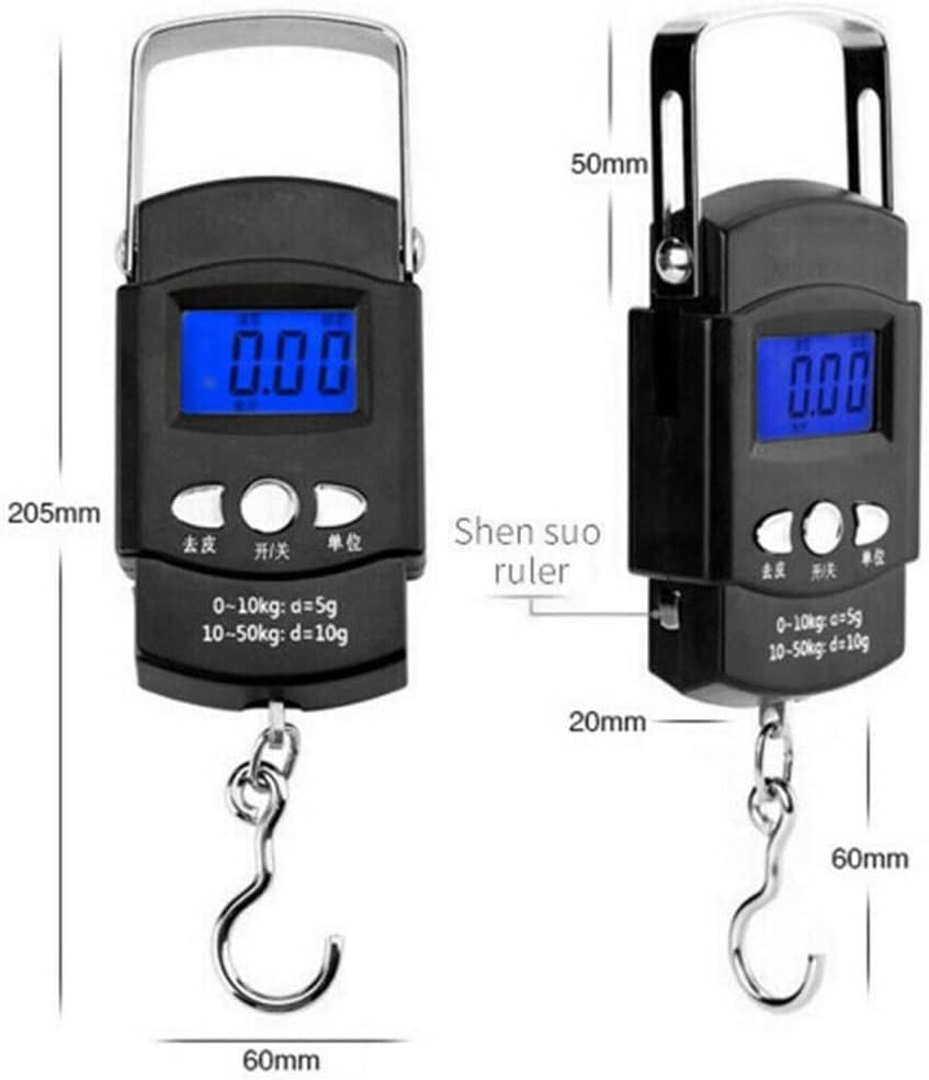Utility Luggage Scale Portable LCD Mini Digital Scale Fishing Luggage Travel Weighting Steelyard Hanging Hook Weight Tool Weighing Weighing