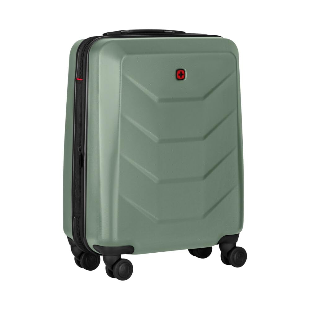 WENGER Prymo Carry-On Hartschalenkoffer, Handgepäck, Trolley, 36 (43) l, Sicherheitsschloss, Damen/Herren, Reisen Urlaub, Grün, 654114