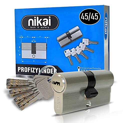 Doppelzylinder Profilzylinder 45/45 - Schließzylinder 90 mm inkl. 5 Schlüssel und...
