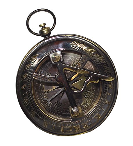 Reloj de sol con brújula náutica en latón macizo de estilo retro 4