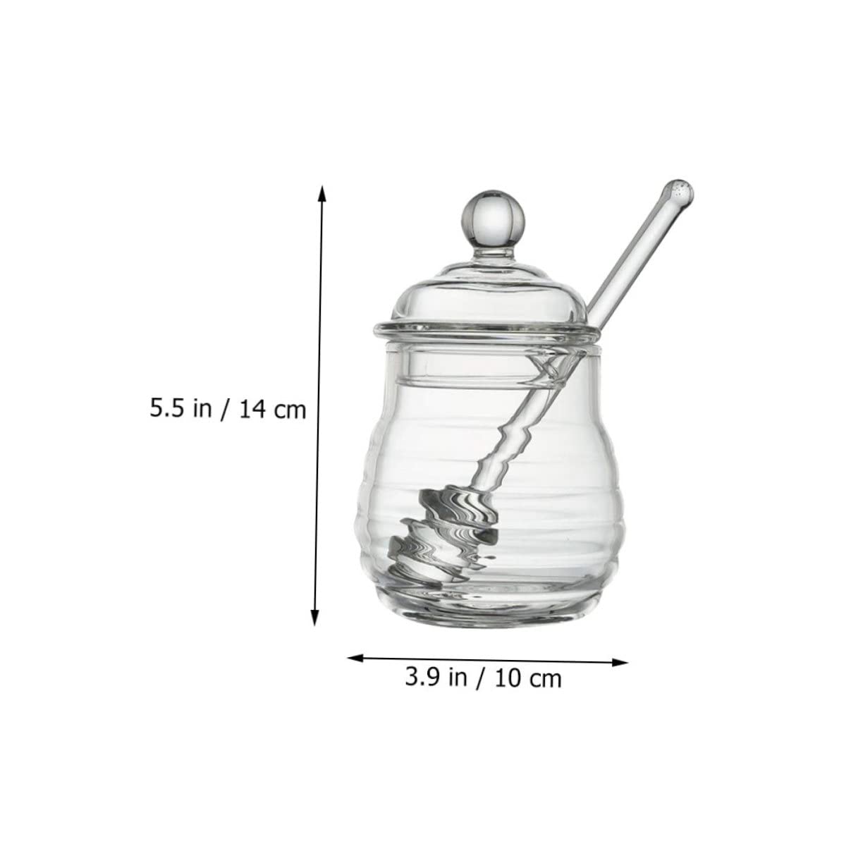 GRIRIW 1 Set Honey Pot Clear Container Clear Honey Container Honey Jars with Dipper Honey Jar with Dipper Container with Lid Honey Holder Clear Honey Jar Soda Can Lids Glass re-usable
