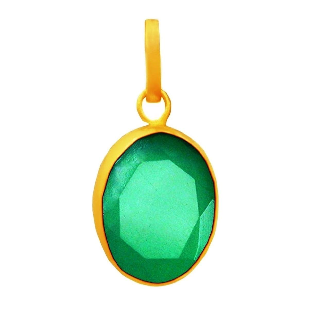 Natural Green Onyx Pendant 8.25 Ratti / 7.42 Carat Lab Certified in Panchdhatu (5 Metals), Green Onyx Stone Locket-image-29