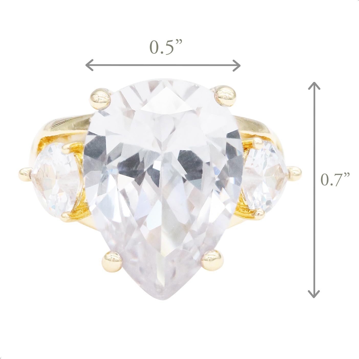 Lavencious Big Bold CZ Stones Stretch Statement Rings for Women Size 7-9 - Image 3