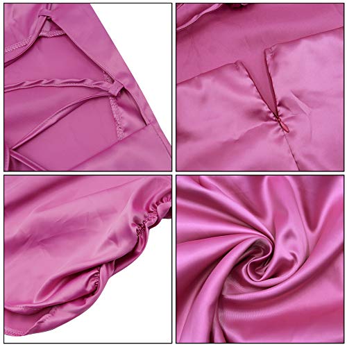 Image of JUMISEE Women Satin Ruched Lace Up Bodycon Mini Dress Sexy Backless Spaghetti Strap Party Dress for Cocktail Clubwear