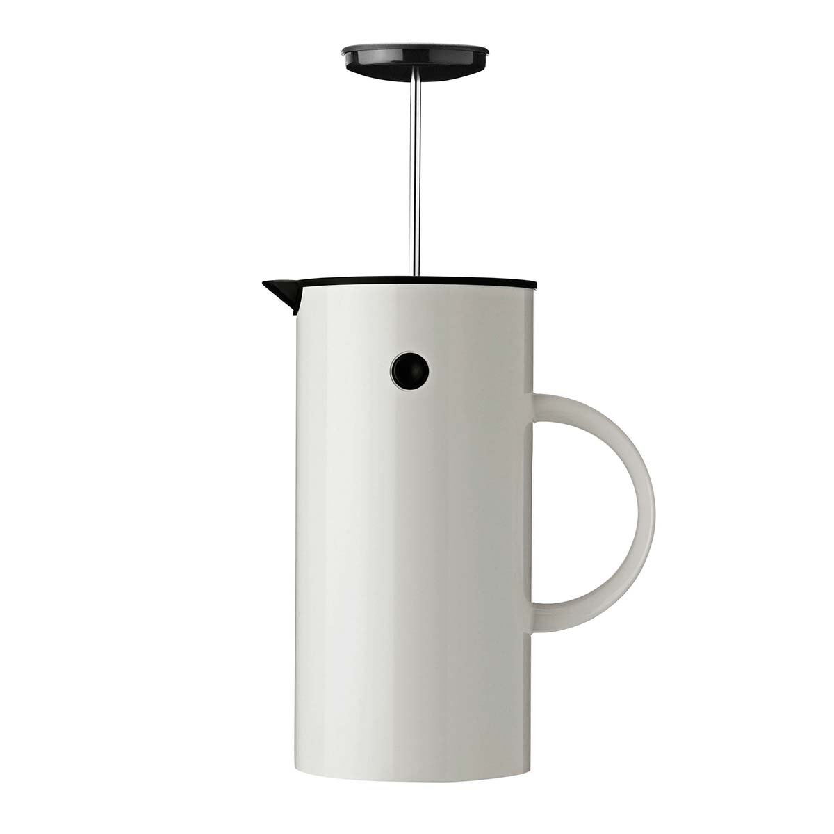 Stelton French Press EM77 - Französische Kaffeepresse, Kaffeemaschine, Isolierkanne, leicht zu öffnen & schließen - Spülmaschinenfeste Teile - Inkl. Messlöffel - 1 Liter (8 Tassen), Weiß