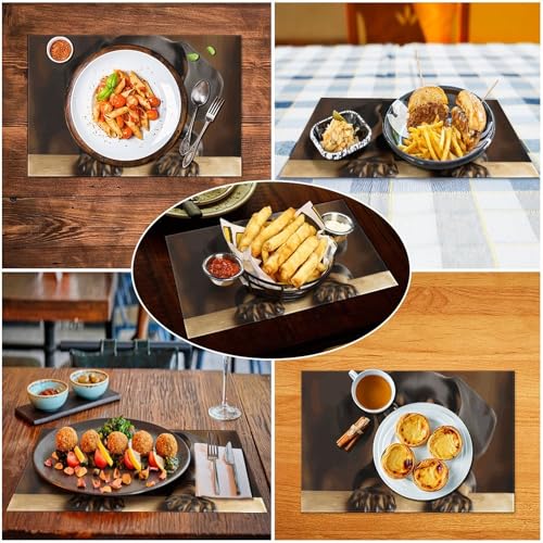 Set de table lavable PVC imprimé teckel抗剥离 résistant chaleur pour table à manger - 6
