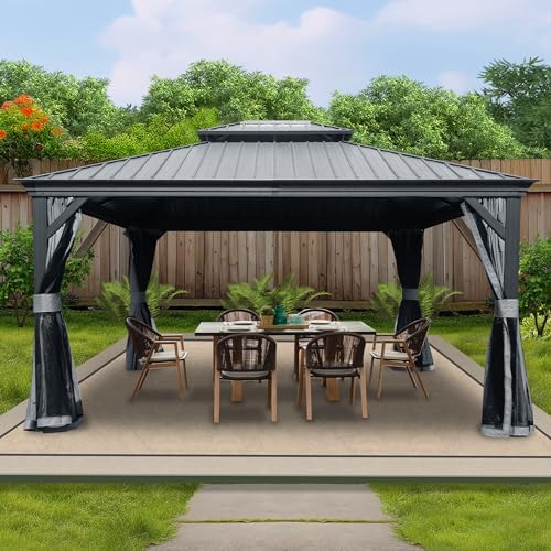 Kozyard Alexander 12' x 14' Hardtop Gazebo, Aluminum Frame