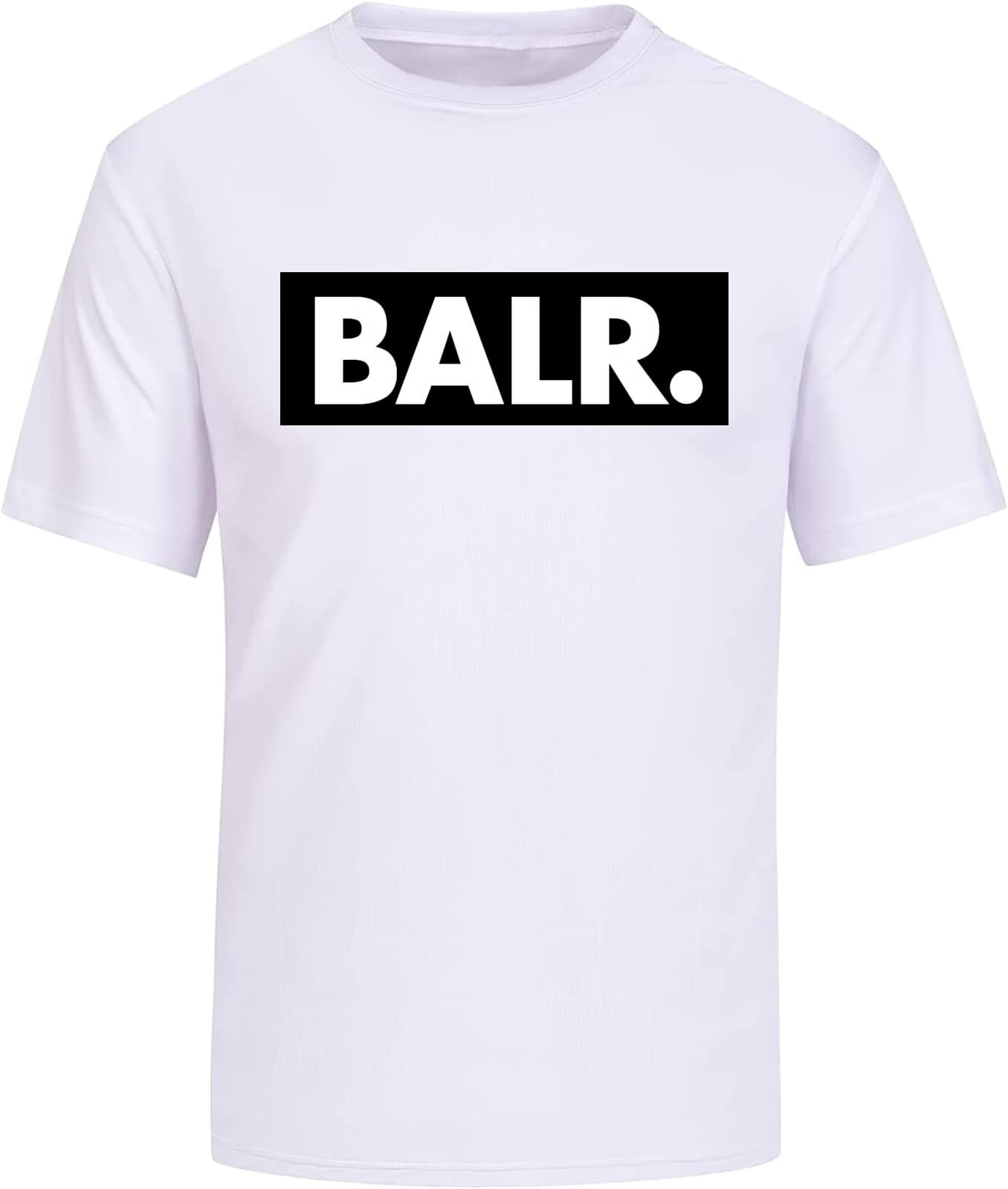 Balr Fan T-Shirt Tee Mens Basic Short Sleeve Cotton Casual T-Shirt White Tee Shirt XL