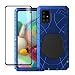 Produktbild Galaxy A71 Hülle,Rüstungstank Aluminiumlegierung Metallabdeckung Stoßstange Hybrid Weichgummi Military Stoßfest Draussen Metall Cover mit Panzerglas Schutzfolie gift für Samsung Galaxy A71,Blau