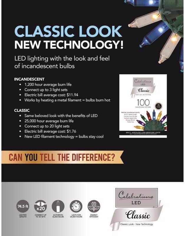 Celebrations LED CMAS LT C9 MLT 25CT