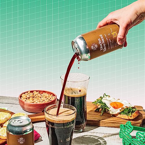 Gruvi Mocha Nitro Stout Non-Alcoholic Craft Beer, 90 Calories, Contains Less than 0.5% Alcohol by Volume, 12 Fl Oz Per Can, Pack of 12 - Thumbnail 5