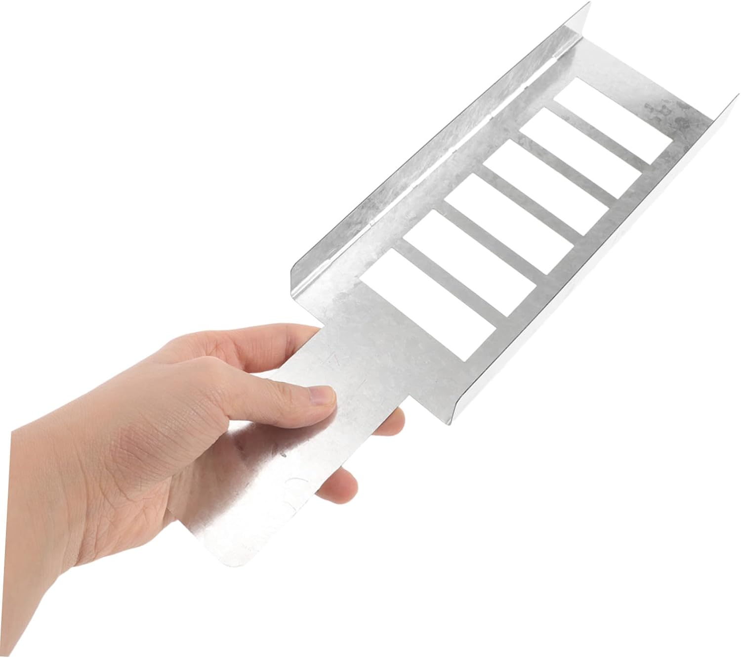 Metal Hollow Number Stencils with Galvanized Iron 6-Slot Holder, Reusable 5cm Digit Templates 0-9 for Crafts, Mailbox Painting, and DIY Spray Art Projects
