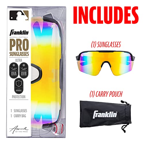 Image of Franklin Sports Baseball + Softball Sunglasses - Men's + Women's Sports Sunglasses - Flip Up Shades + Non Flip Glasses