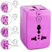 Yubi Power Dual Outlet Travel Adapter with 2 Universal Outlets - Built In Surge Protector and Neon Light Indicator - Foldable Prongs for Type A, C, G, and I Outlets | Works In 150+ Countries