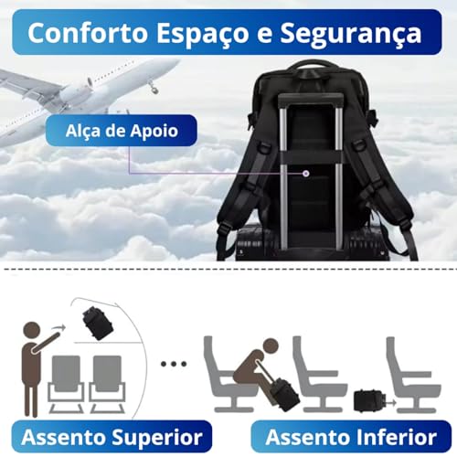 Mochila, Feminina, Masculina, Viagem, Expansível, Notebook, Mala Mão, Impermeável, Academia, Grande,