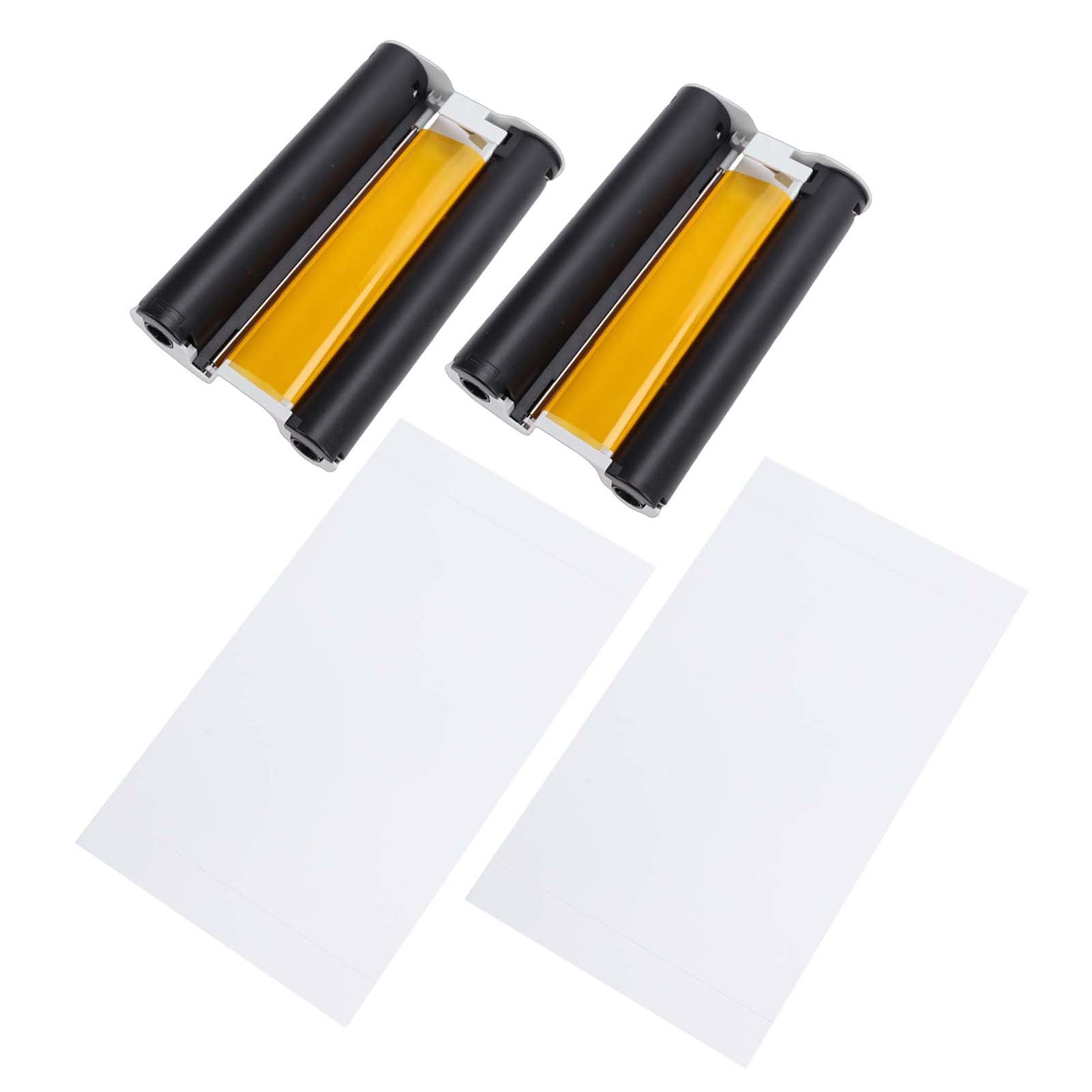 Confezione da 2 Materiali di Consumo per Stampante Fotografica, 80 Fogli di Carta Fotografica Lucida 4x6, 2 Nastri di Consumo con Asciugatura Rapida Anti-sbavature, Nastri Al Carbonio per 1