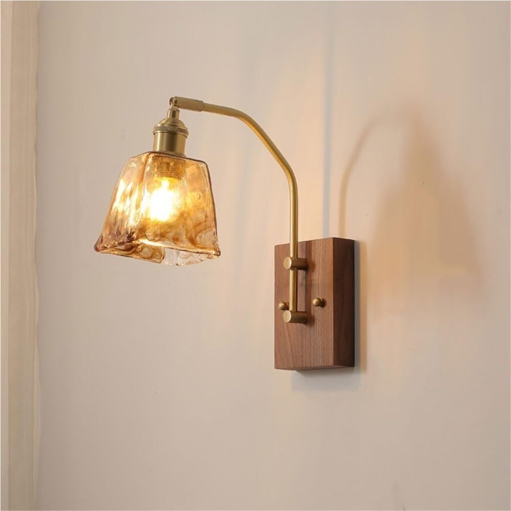 Lámpara de pared de cristal ámbar para iluminación de pasillo y escalera