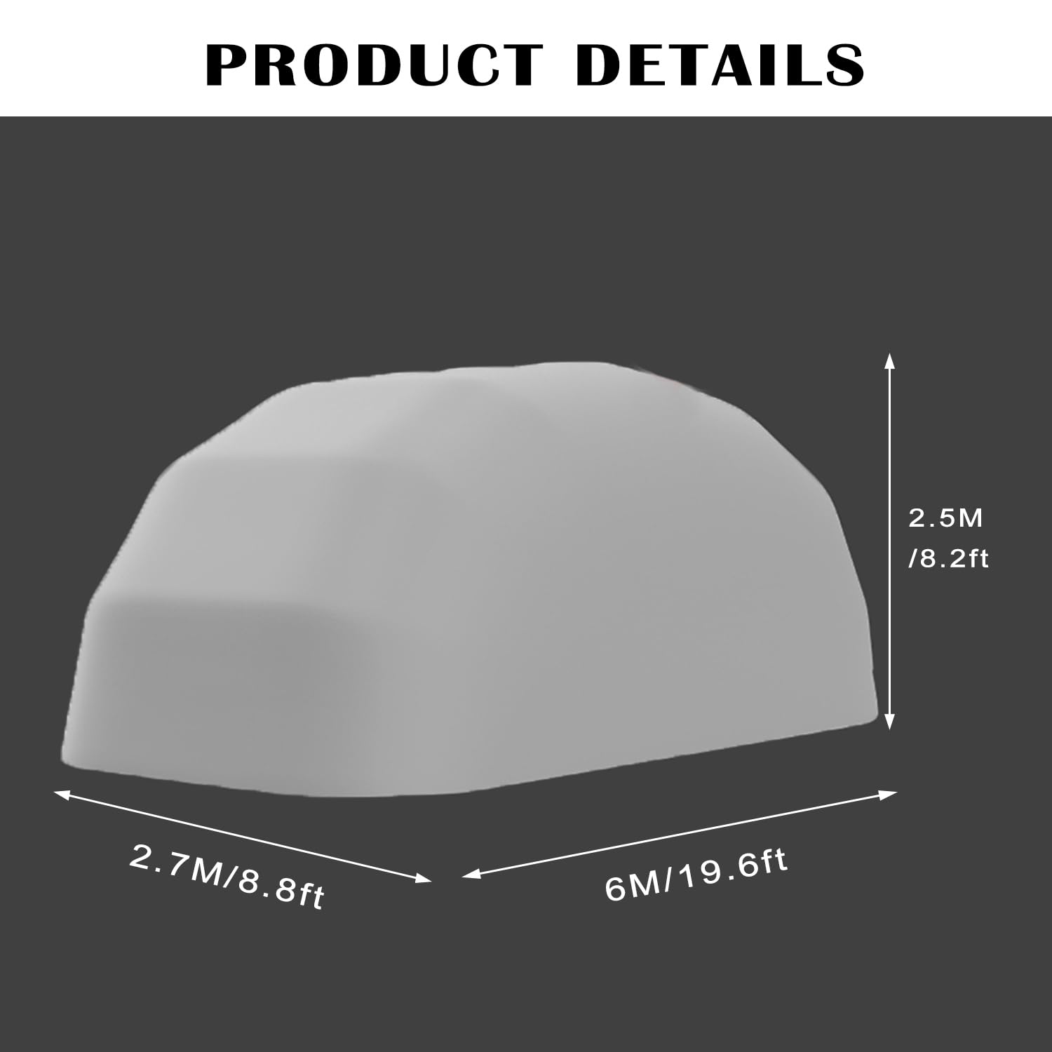Baldacchino portatile da garage in acciaio inox 5,5 x 2,5 x 2,3 m