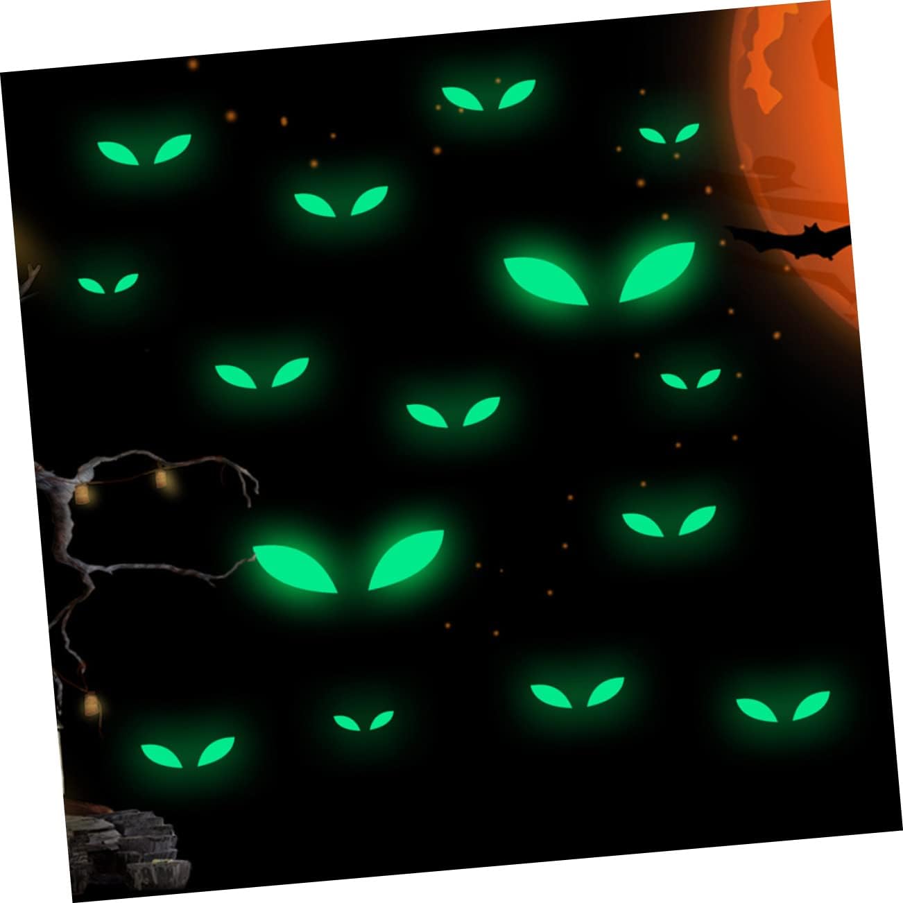 Carved Fluorescent Sticker Halloween Glow Eyes Decorative Wall Stickers