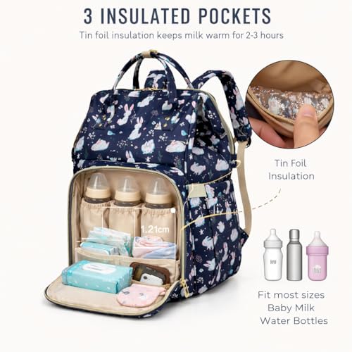 Image of ShopyVid Babies Diaper Bag for Mothers | Maternity Bag for Travel | New Born Baby Diaper Bag for Mother, Multi Compartments, Insulated Bottle Pockets (Waterproof, 17 litres)
