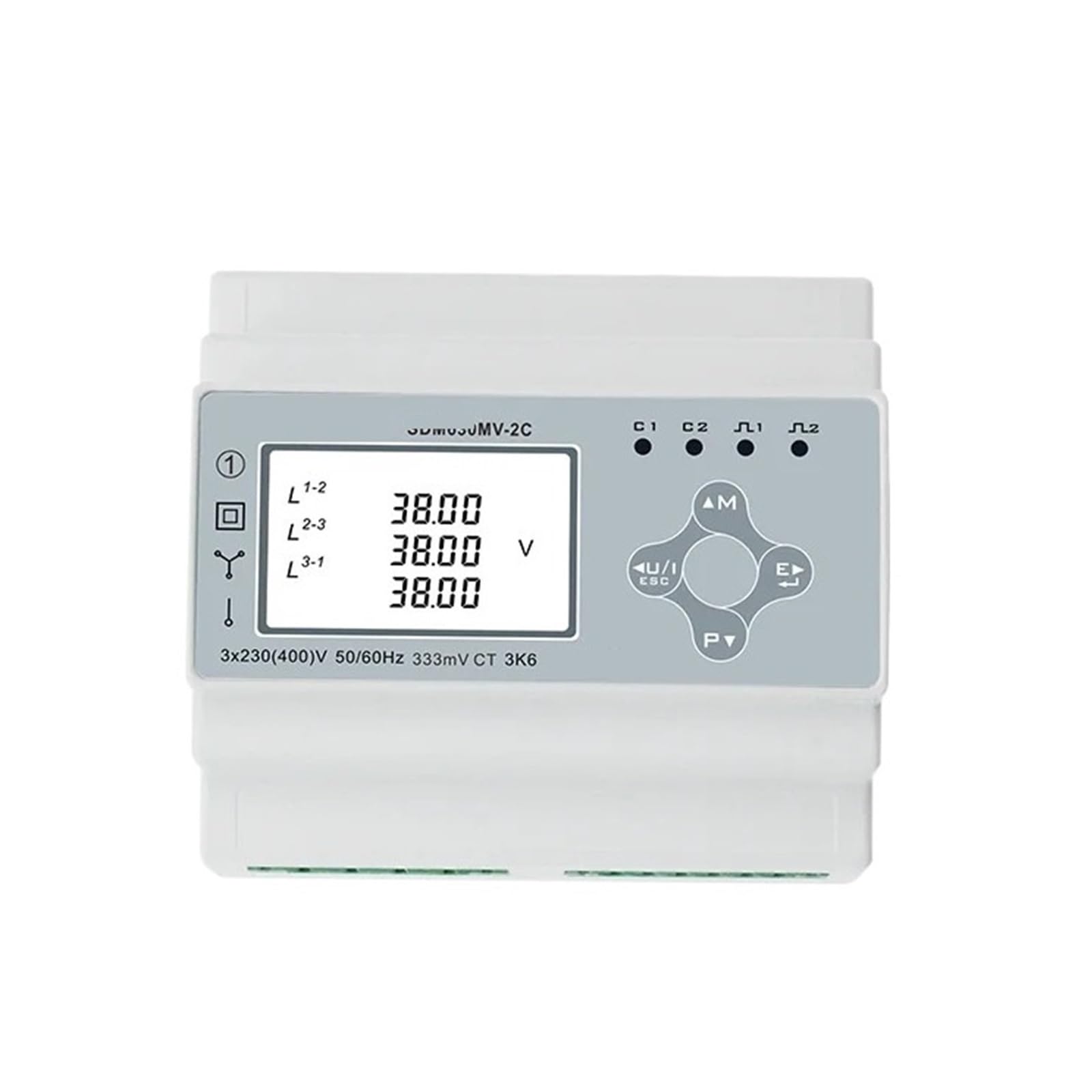 WQGQPXOB Dual Input Multifunction Power Meter SDM630MV-2C 333mV CT Connected 3-Phase Energy for Lighting and RS485