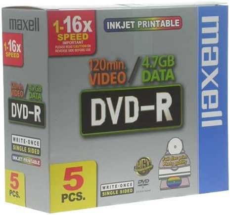 Maxell Dvd-R Printable 5 - PK 4,7 GB 5 Pezzo(i) : Amazon.it: Elettronica
