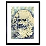 Wee Blue Coo The Art Stop Painting Political Karl Marx BANKNOTE Design Communism Framed Print...