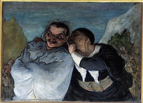 Peinture murale Crispin et Scapin Daumier grand format 60x90cm